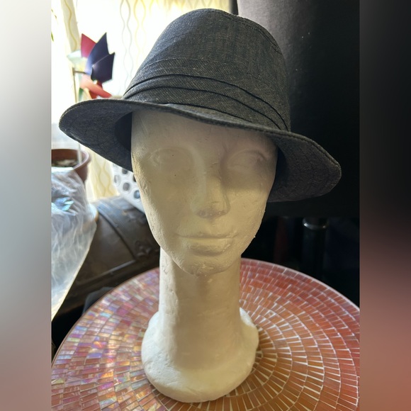 Goodfellow & Company Cotton Fedora Hat Mens Dress Sun Hat L/XL Denim Blue - Picture 4 of 8